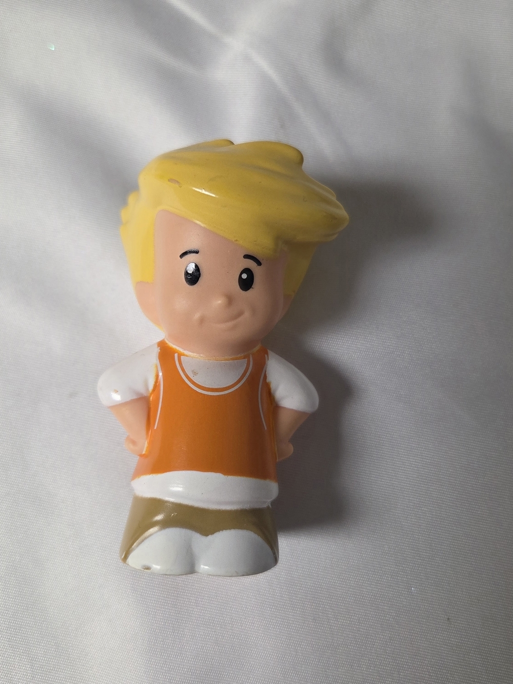 Fisher Price Little People Eddie Blonde Boy Orange Shirt Lil Movers Figure -2012
